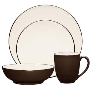 Colorwave Chocolate Brown Stoneware Coupe 4-Piece Place Setting (Service for 1)