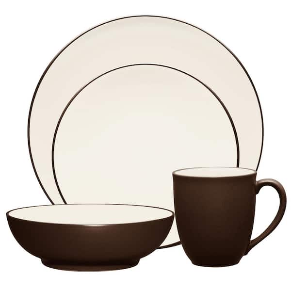 Noritake Colorwave Chocolate 4-Piece (Brown) Stoneware Coupe Place Setting, Service for 1