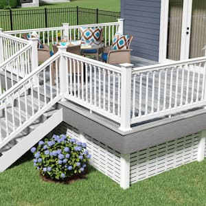 Bella Premier Series 10 ft. x 36 in. White Vinyl Rail Kit with Colonial Balusters