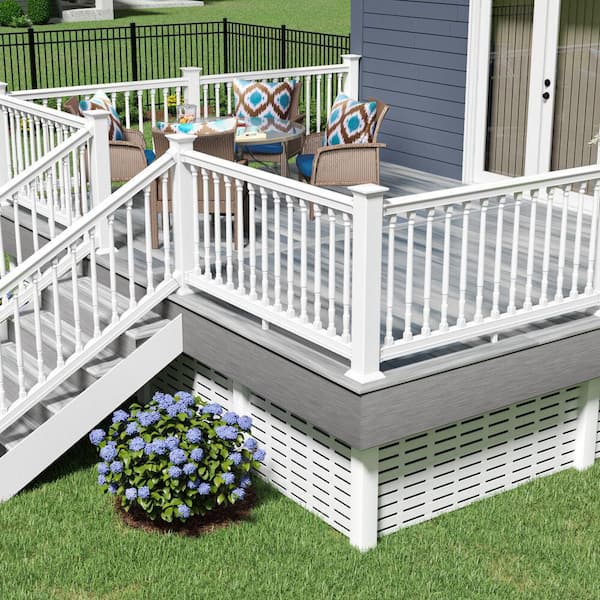 Bella Premier Series 10 ft. x 36 in. White Vinyl Rail Kit with Colonial Balusters