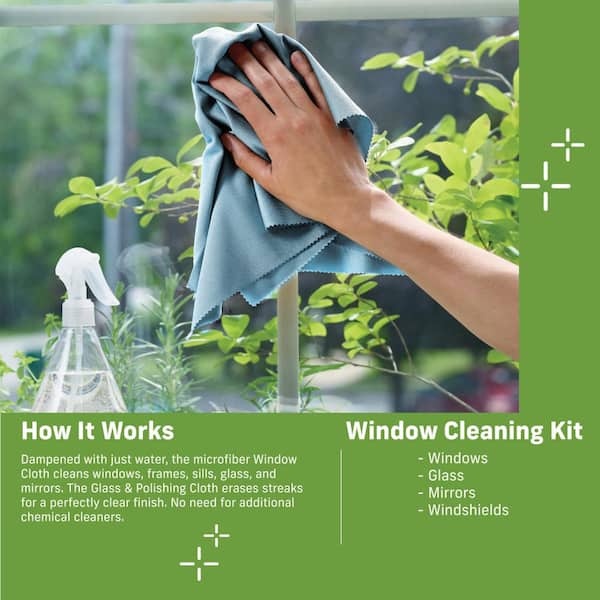 Microfiber Cloth Glass Cleaning Cloth for Mirror/Window Lint Free 6  Pack-Superio