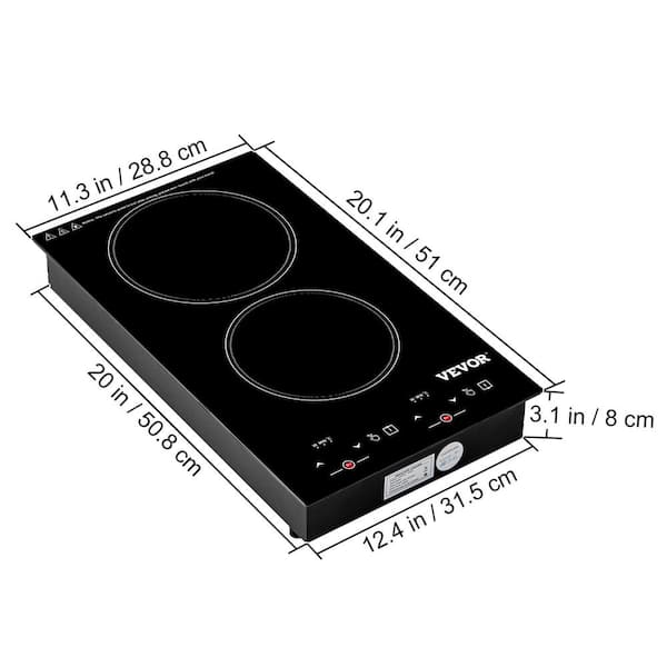 Electric Cooktop 12 Inch,Single Burner Plug in Portable 110V Electric  Cooktop, Countertop Ceramic Stove Top with Power Levels and Overheat  Protection