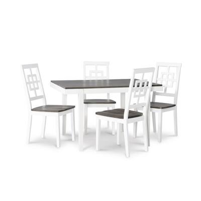Grove White and Grey Dining Set (5-Piece)