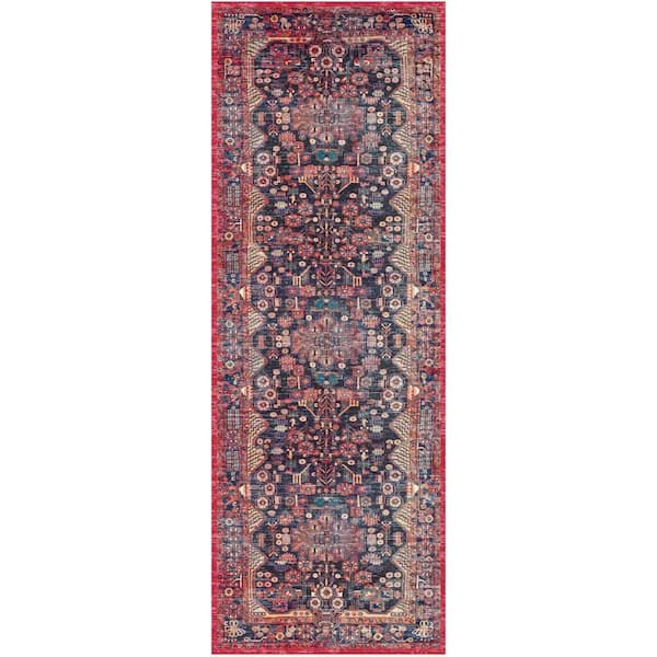 Nourison Fulton Red 2 ft. x 5 ft. Abstract Traditional Runner Area Rug