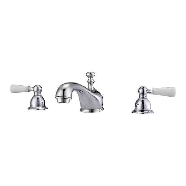 Barclay Products Marsala 8 in. Widespread 2-Handle Porcelain Lever Bathroom Faucet in Polished Chrome