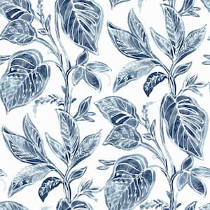 Mangrove Blue Botanical Blue Wallpaper Sample