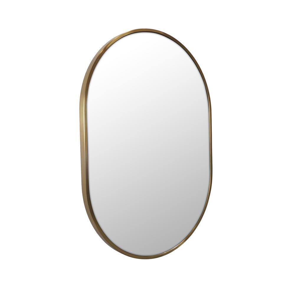Satin Brass Full Length Rectangular Wood Mirror 28" x 20"