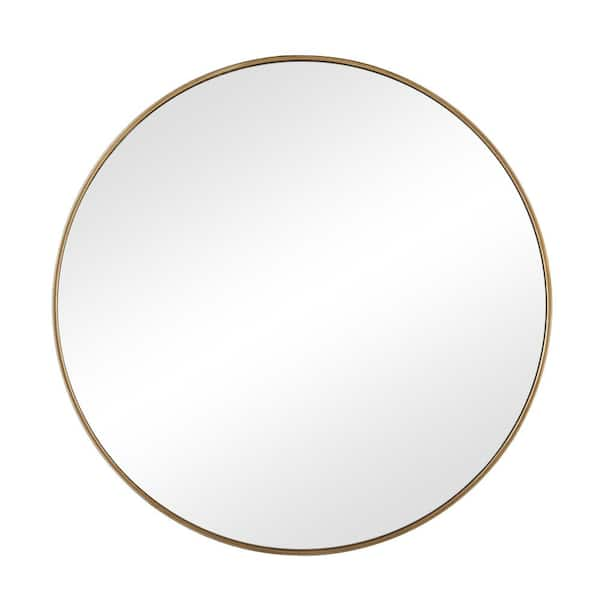 Sonora 35.5 in. W x 35.5 in. H Metal Brass Wall Mirror HD-231025637 ...