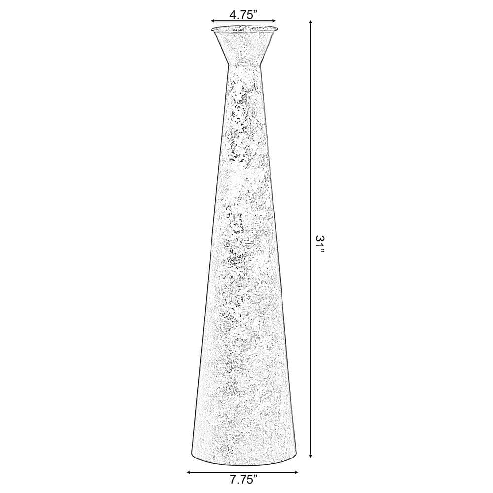 Large Gold Brushed Metal Decorative Floor Vase