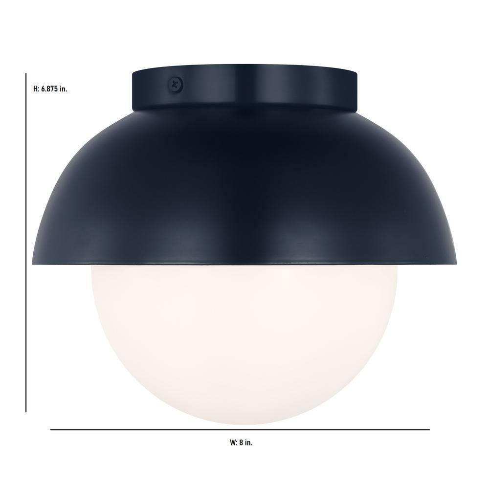Navy Opal Glass Modern Flush Mount Light