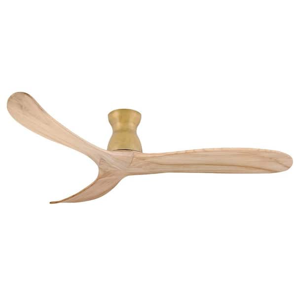 Swell Flush 60.0 in. Indoor/Outdoor Heritage Brass Ceiling Fan with Remote Control