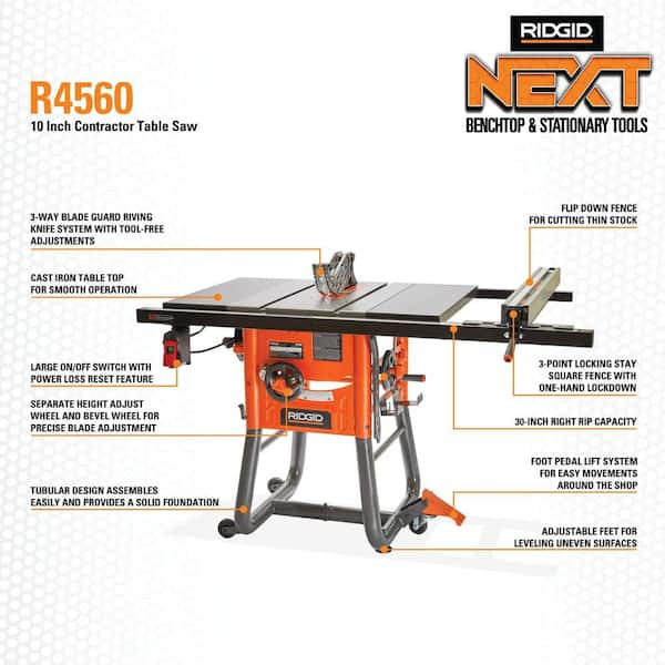 Ridgid cabinet 2024 table saw