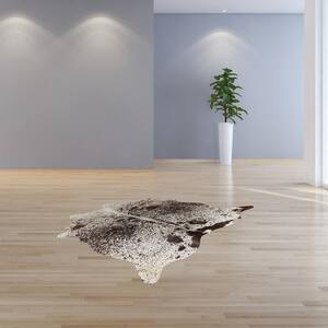 Josephine White/Chocolate 5 ft. x 7 ft. Specialty Cowhide Rug