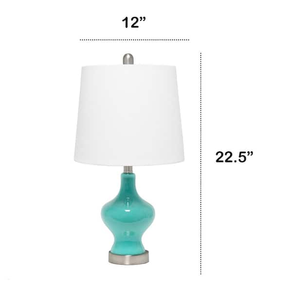 in. Paseo Table Lamp with White Fabric Shade LHT-5003-TL - The Home Depot