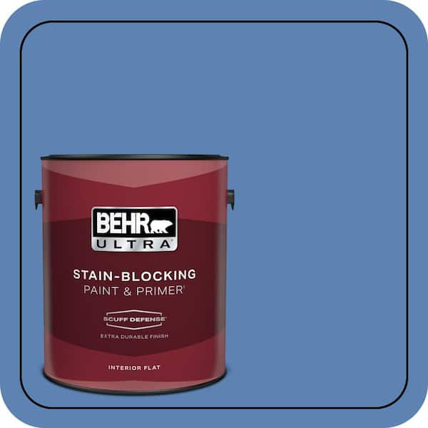 BEHR ULTRA 1 gal. #PPU15-06 Neon Blue Extra Durable Flat Interior Paint & Primer