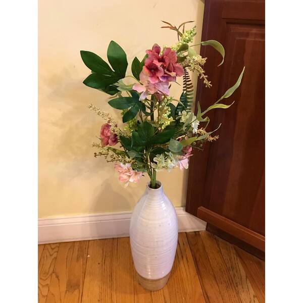 Unbranded 34 in. Artificial Hydrangea Spray and Green Foliage