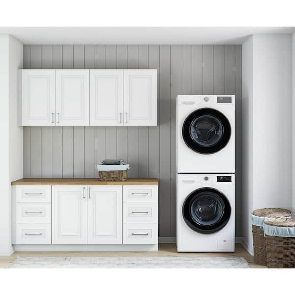 Greenwich Verona White Plywood Shaker Stock Ready to Assemble Kitchen-Laundry Cabinet Kit 24 in. x 84 in. x 75 in.