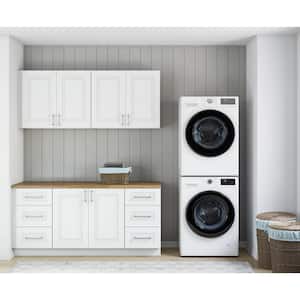 Greenwich Verona White Plywood Shaker Stock Ready to Assemble Kitchen-Laundry Cabinet Kit 24 in. x 84 in. x 75 in.