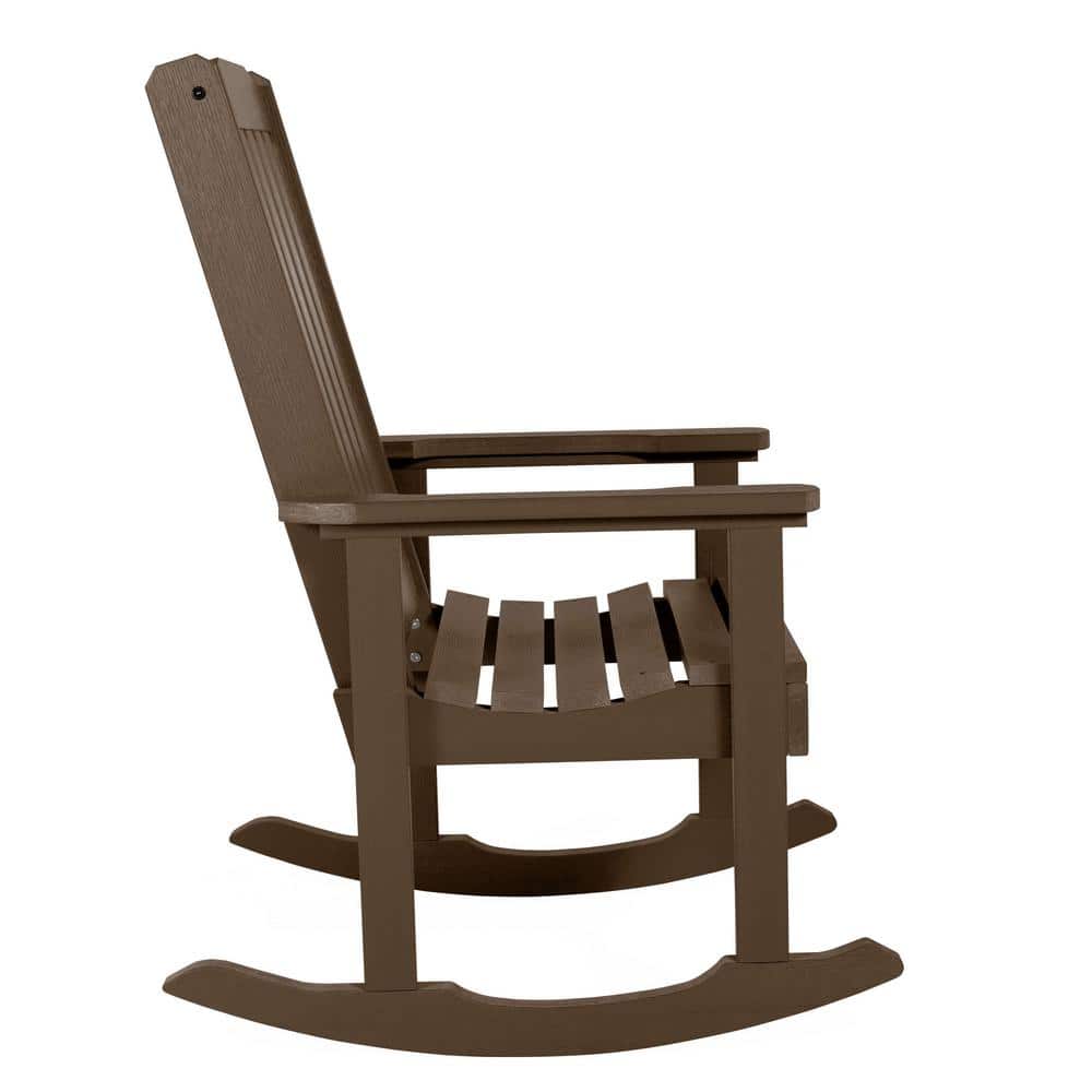 Weathered Acorn 28"x44" Ultra-Durable Rocking Chair in Synthetic Wood