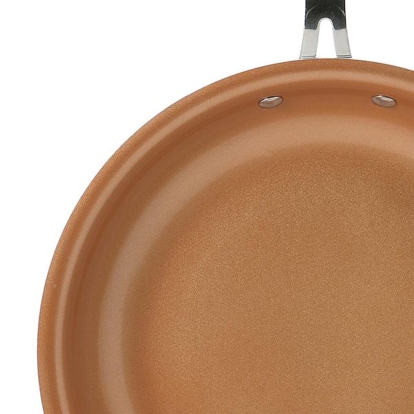 Gibson Cuisine Hummington 12 Inch Aluminum Frying Pan in Metallic Copper -  Non-Stick Skillet in the Cooking Pans & Skillets department at