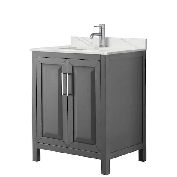 Wyndham Collection Daria 30 in. W. x 22 in. D x 35.75 in. H Single Bath Vanity in Dark Gray with Giotto Quartz Top