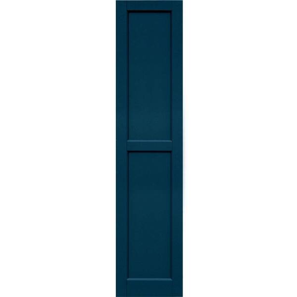 Winworks Wood Composite 15 in. x 67 in. Contemporary Flat Panel Shutters Pair #637 Deep Sea Blue
