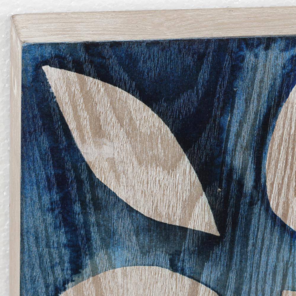 Cobalt Blue and Natural Ash Wood Abstract Square Wall Art