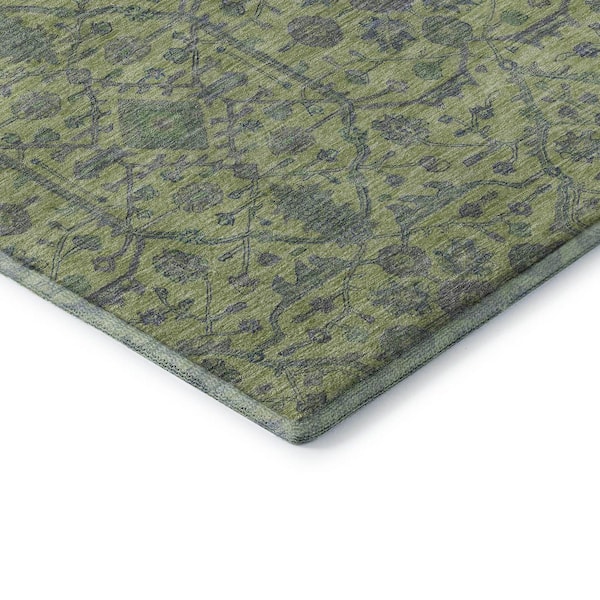 Mayfield Premium Machine Washable Abstract AMF1131 Lime 9 ft. x 12 ft. Area Rug