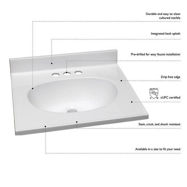 X 19 In D Cultured Marble Vanity Top, How To Clean Cultured Marble Vanity Top