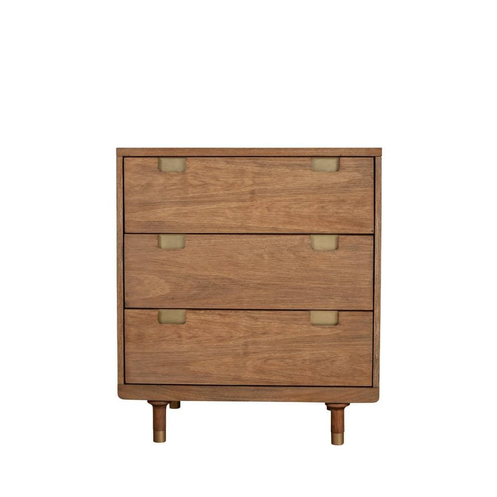 Alpine Furniture Easton Brown 3-Drawers 30 in. W Chest of Drawers 2088 ...