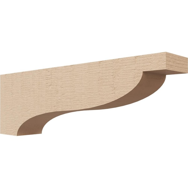 Ekena Millwork 3 in. x 6 in. x 18 in. Thin Garner Rough Cedar Woodgrain TimberThane Corbel, Primed Tan