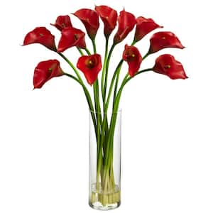 Artificial Indoor Mini Calla Lily Silk Flower Arrangement