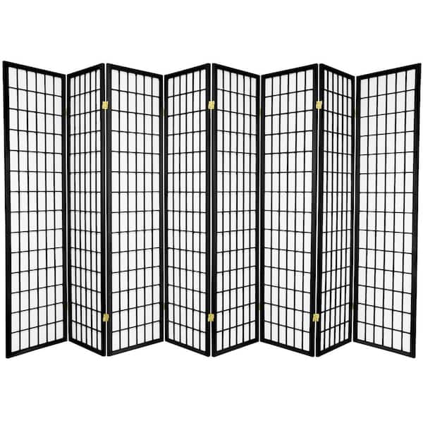 6 ft. Black 8-Panel Room Divider