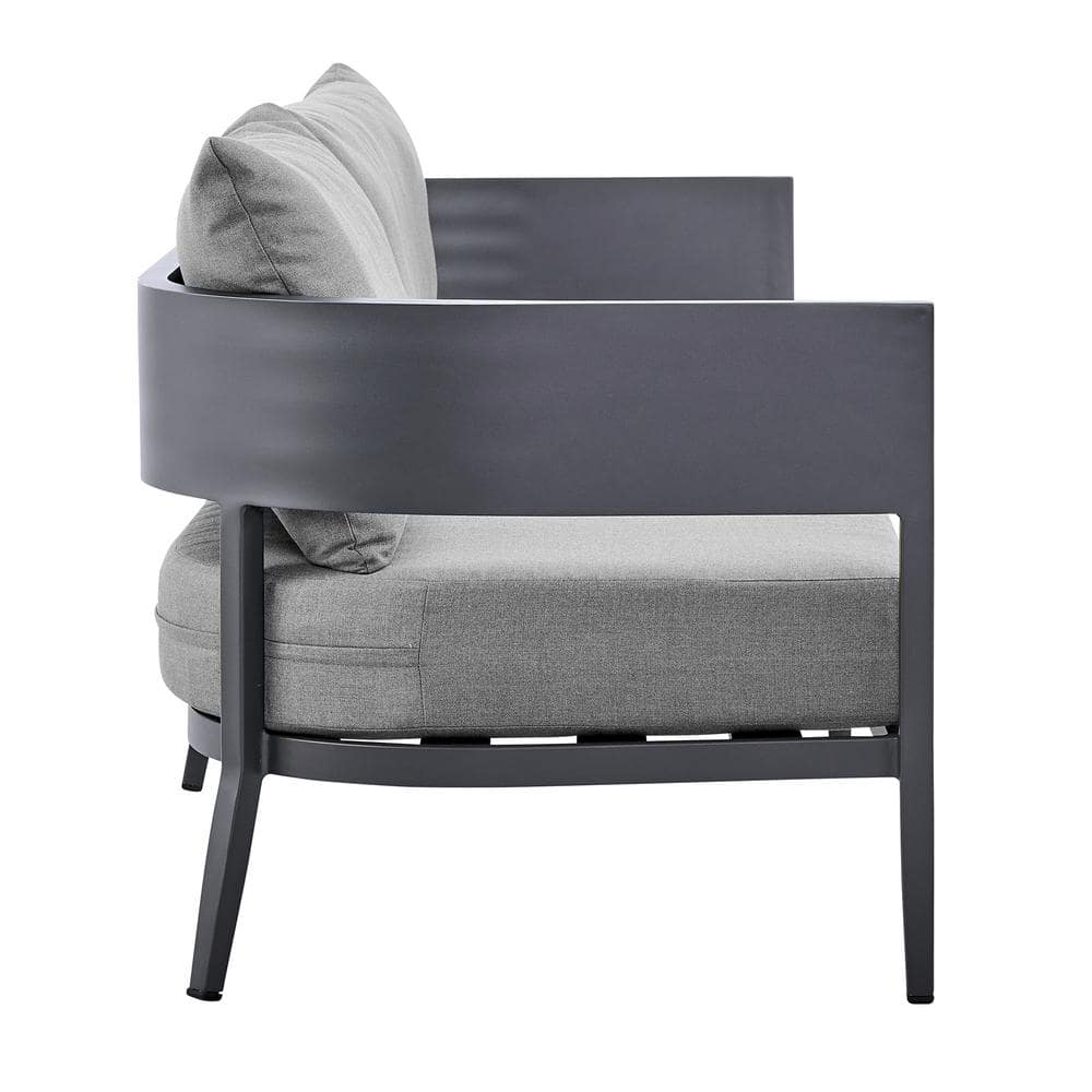 Menorca Dark Gray Aluminum Three-Seat Outdoor Sofa