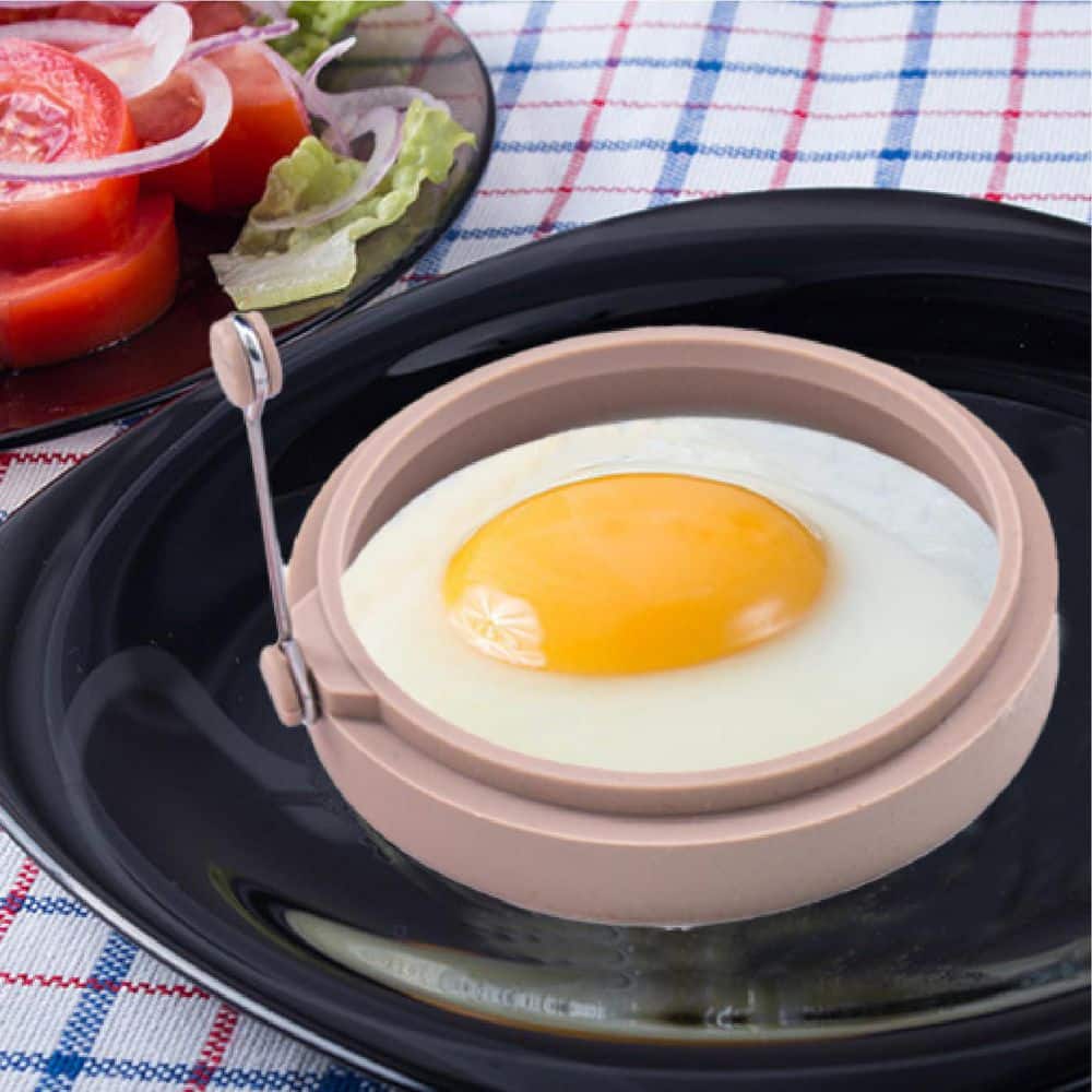 4-Pack Silicone Egg Rings 4 in. 4-Egg Nonstick Food Grade Heat-Resistant Saute Pan Kitchen Tool with Handles - Thumbnail 3