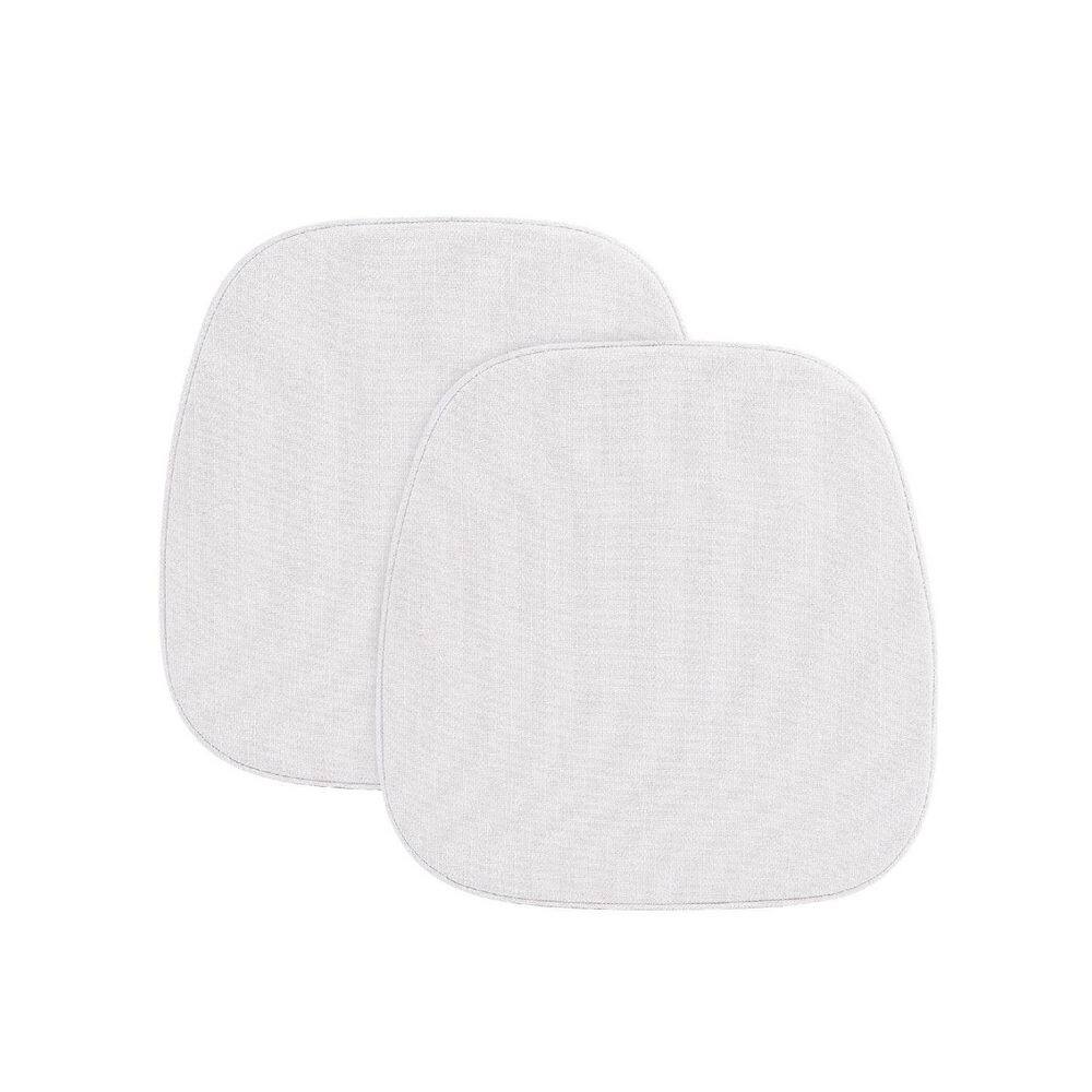 White Square Outdoor Non-Slip Seat Cushion with Ties (2-Pack