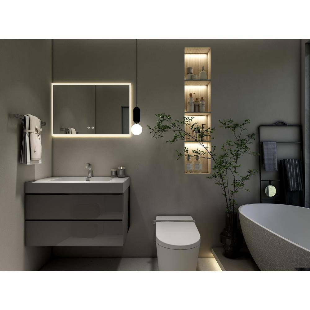 Alice 30" Gray MDF Floating Vanity with Solid Surface Sink