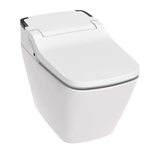 Stylement Tankless Smart Bidet One Piece Toilet Bowl Square Shape in White, UV-A Sterilization, Auto Open, Auto Flush