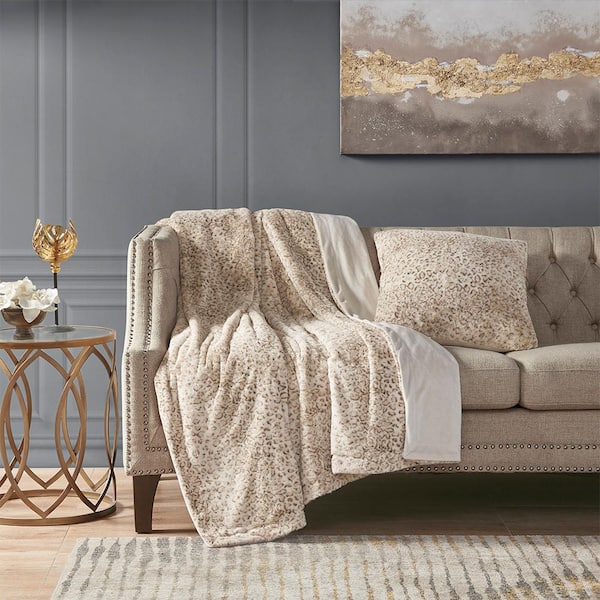 Madison Park Marselle Leopard 20 in. x 20 in. Throw Pillow