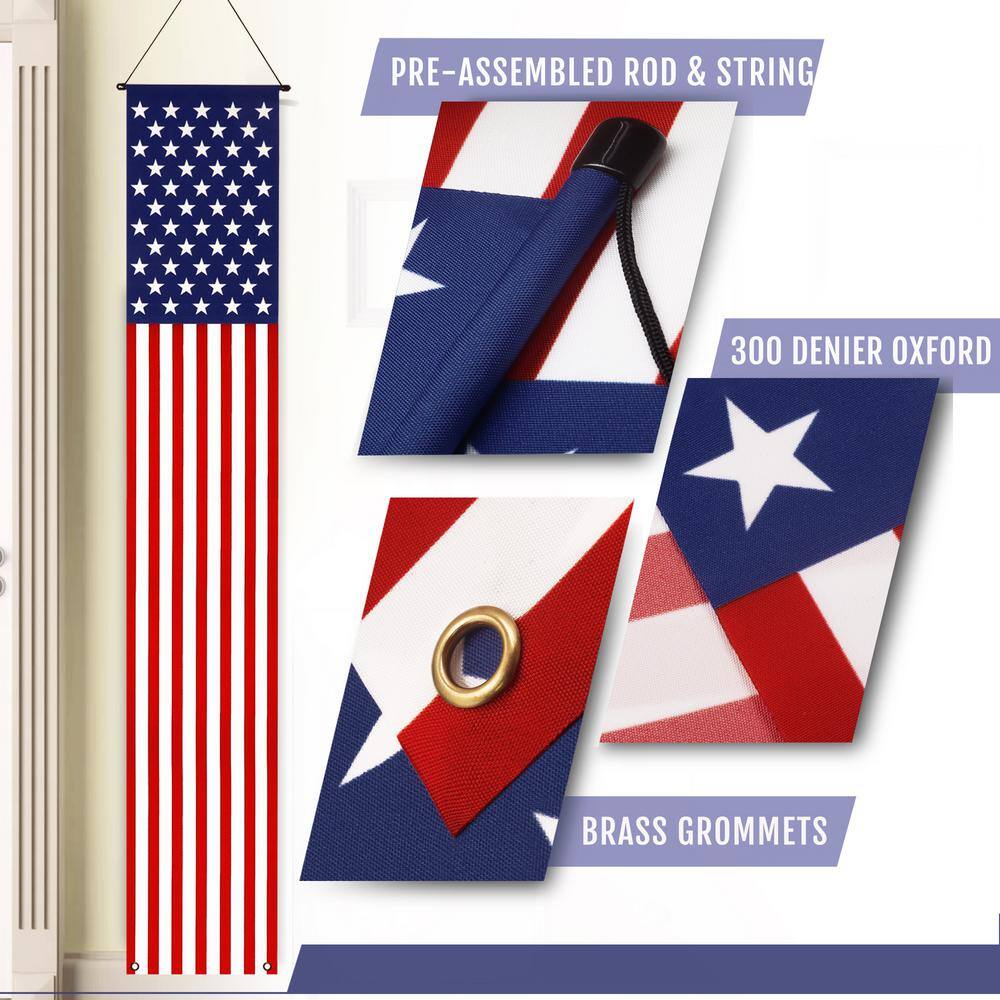 Patriotic American Flag Door Banners with Brass Grommets