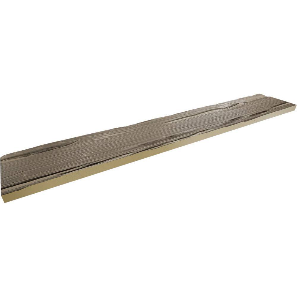 Rustic Taupe Faux Wood Beam Plank, 10" x 96"