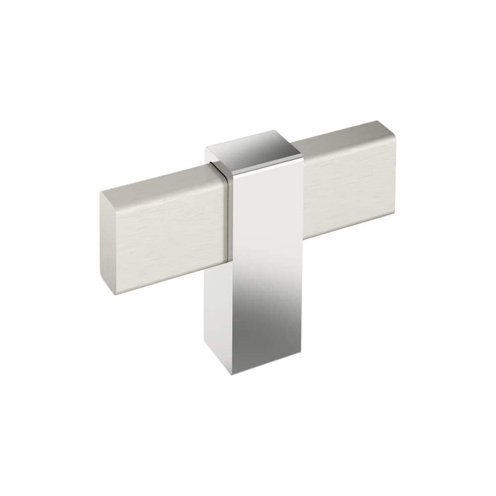 Mulino 2-3/8 in. (60mm) Length Satin Nickel/Polished Chrome Bar Cabinet Knob price history on PriceWatchPro