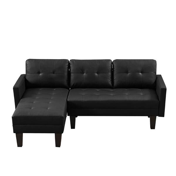 Faux Leather L Shape Sectional Sofa Bed, Faux Leather L Shape Sofa Bed