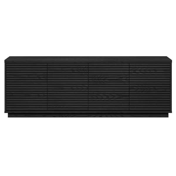 Meyer&Cross Tullis 70 in. Black Grain TV Stand Fits TV's up to 78 in.