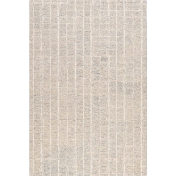 Jianna Checkered Blue Grey 9 ft. x 12 ft. Indoor Area Rug
