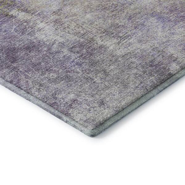 Mayfield Premium Machine Washable Abstract AMF1999 Purple 3 ft. x 5 ft. Area Rug