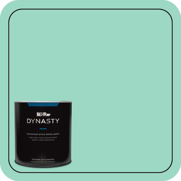 BEHR DYNASTY 1 qt. Home Decorators #HDC-SP16-07 Isabellas Aqua Satin Enamel Interior Stain-Blocking Paint and Primer