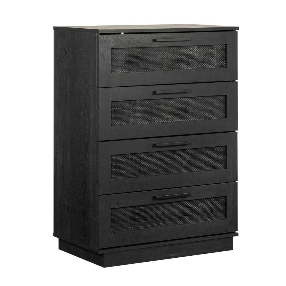 SAUDER Tiffin Line Raven Oak 4-Drawer 29.37 in. Chest of Drawers