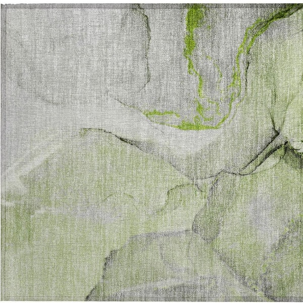 Green 2 ft. x 3 ft. Abstract Indoor/Outdoor Area Rug