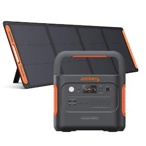 2000W Rated/4000W Peak Push Button Start Solar Generator 1000 Plus with A 200W Solar Panel for Outdoors and Home Backup